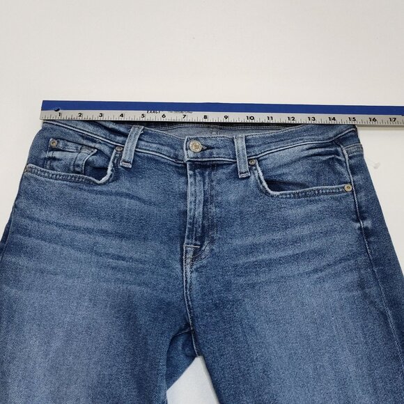 7 For All Mankind Roxanne Luxe Vintage Ankle Jeans Size 28 Raw Edge Cutoff Hems - Picture 9 of 10
